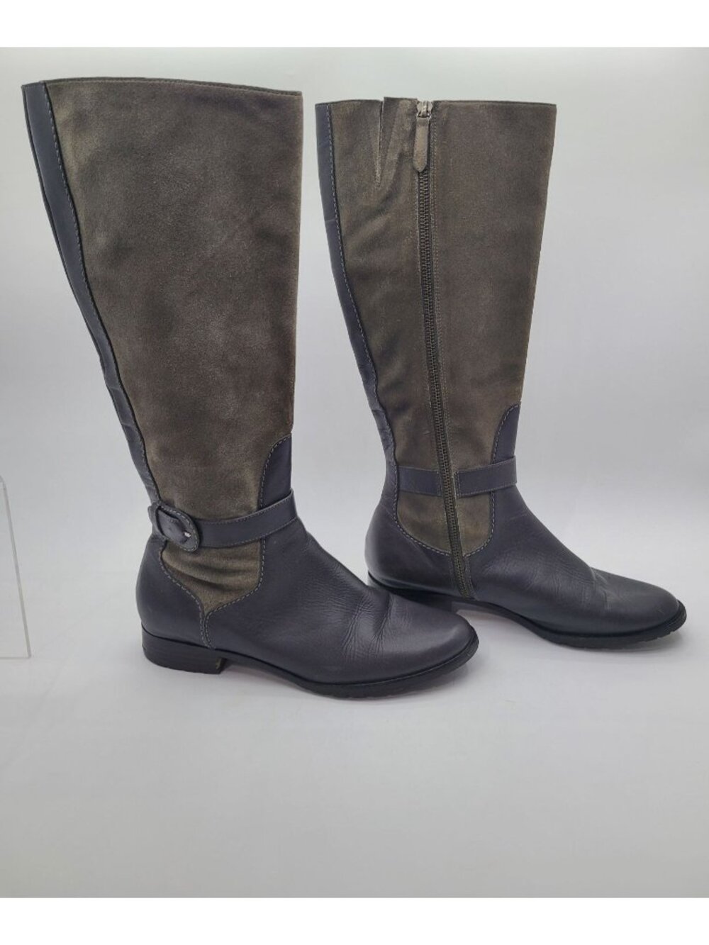 Cole Haan Air Leather Suede Riding Boots Brown Comfort Women's Size 7.5